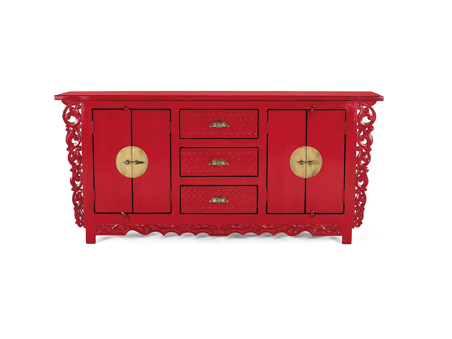 Buffet avec 2 portes et 3 tiroirs en bois de manguier