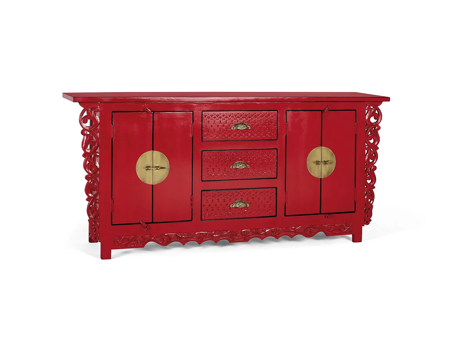 Buffet avec 2 portes et 3 tiroirs en bois de manguier
