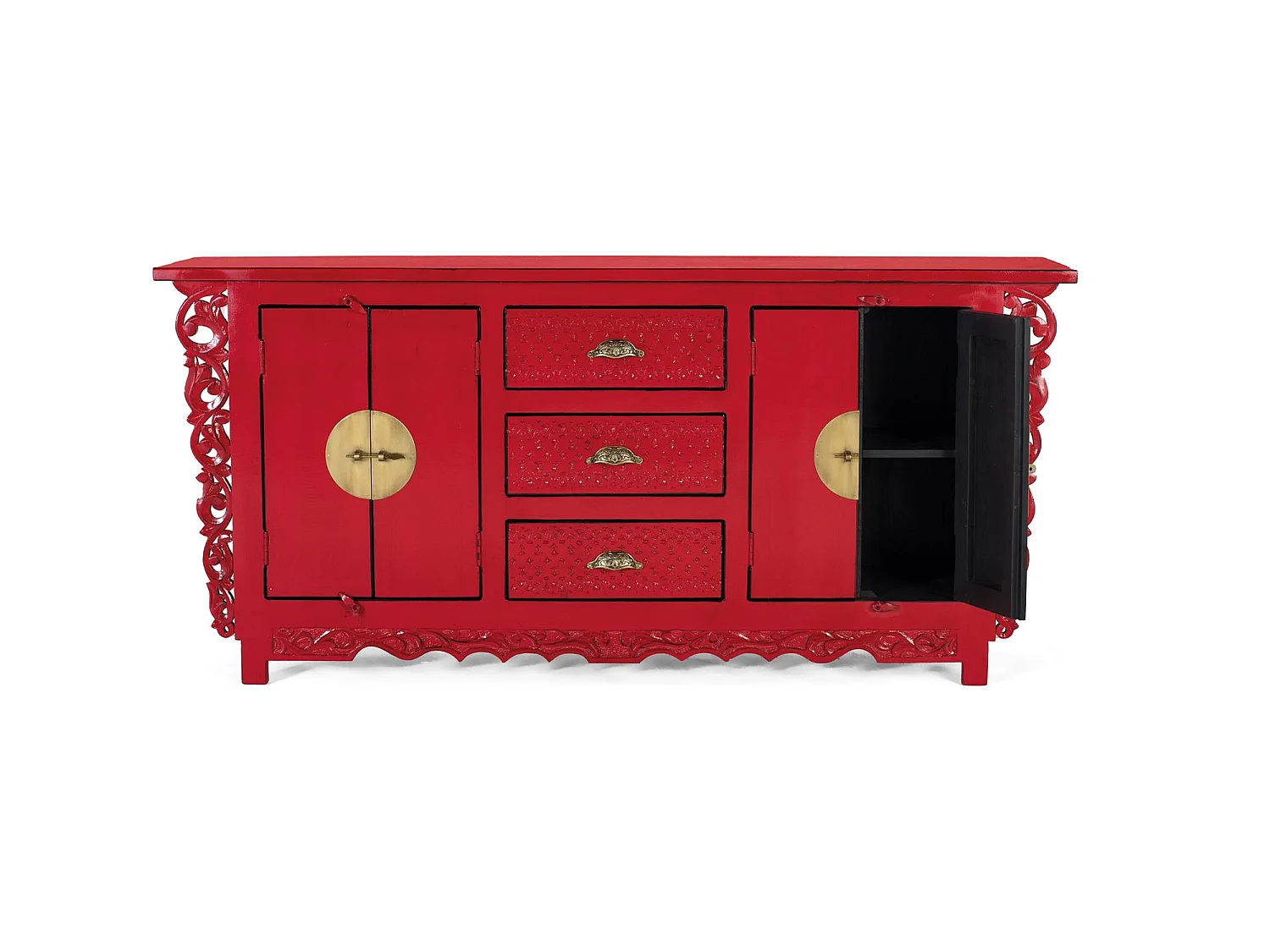 Buffet avec 2 portes et 3 tiroirs en bois de manguier