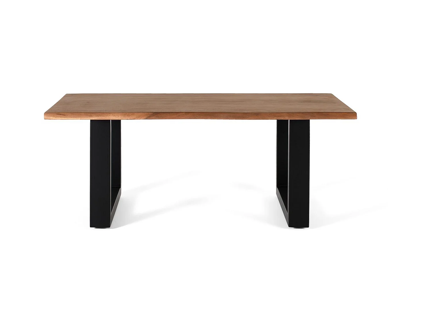 Table basse plateau en bois d'acacia massif et pieds en métal