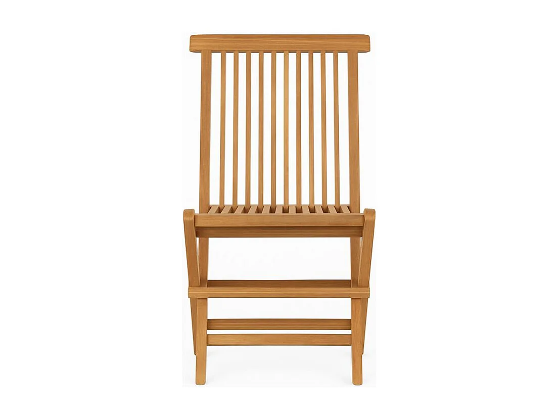 Lot 2 chaises de jardin pliantes bois de teck massif huilé - ANCOLIE