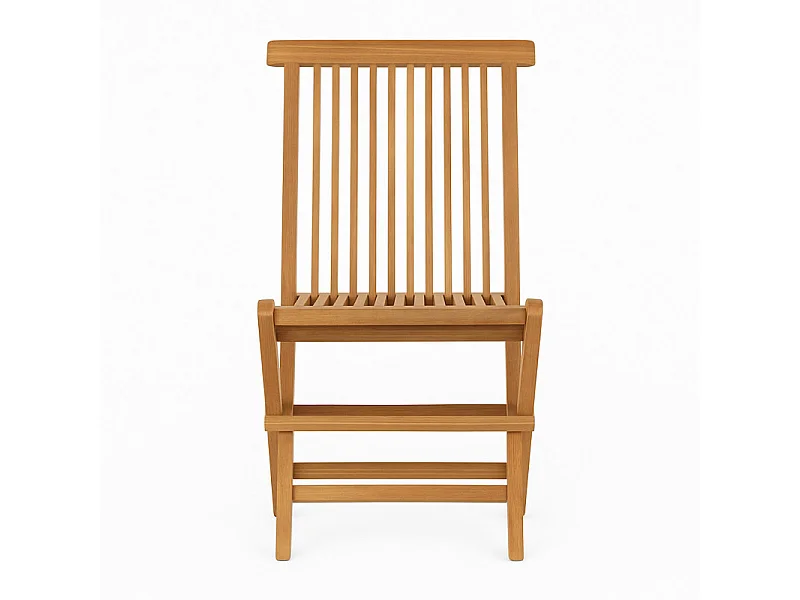 Chaise de jardin pliante en bois de teck massif huilé - ANCOLIE
