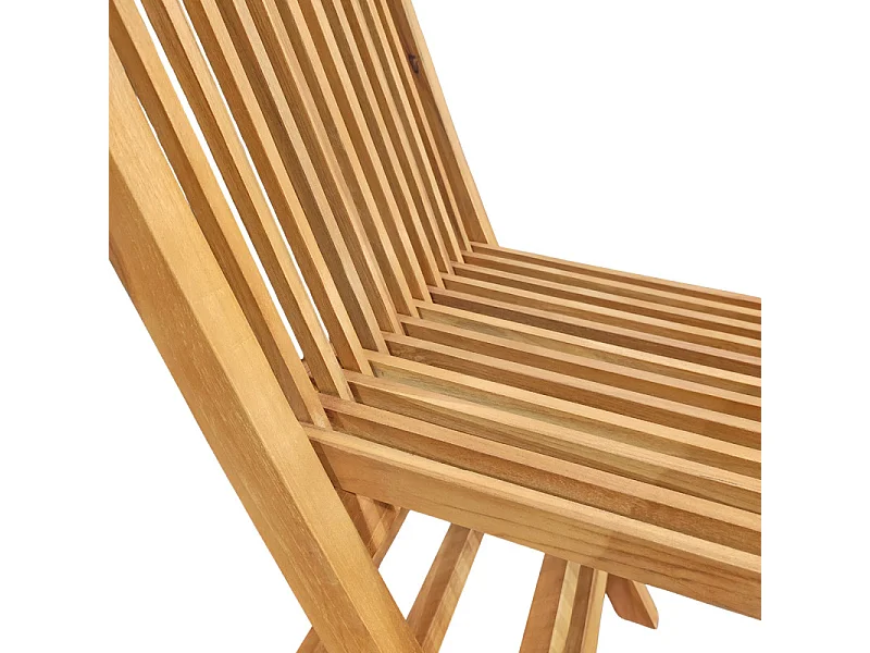Chaise de jardin pliante en bois de teck massif huilé - ANCOLIE