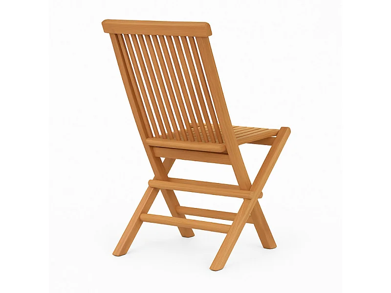 Chaise de jardin pliante en bois de teck massif huilé - ANCOLIE