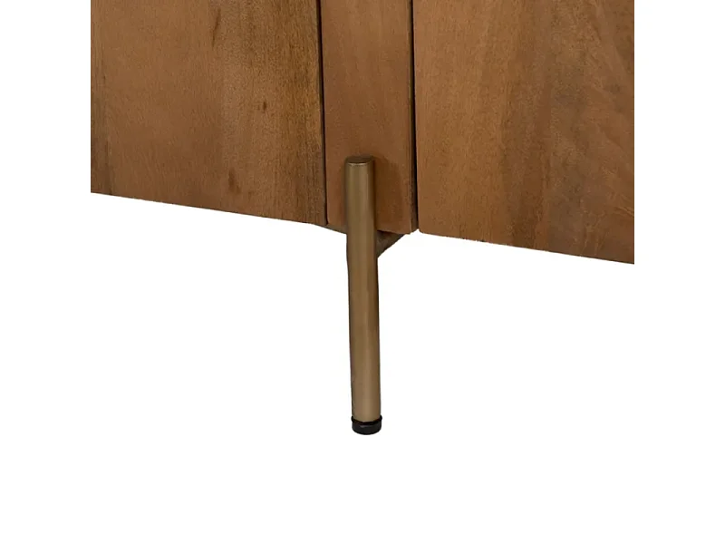 Meuble TV marbre et bois acacia 200 cm PELORIA