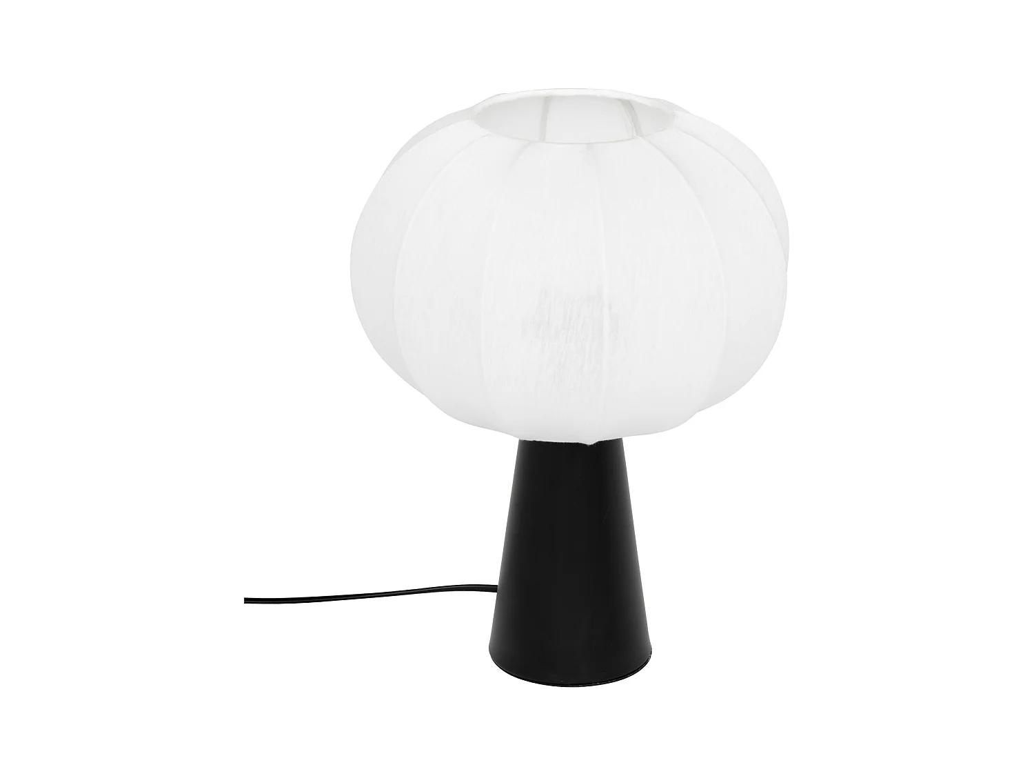 Lampe à Poser en Coton "Tobie" 33cm Blanc & Noir
