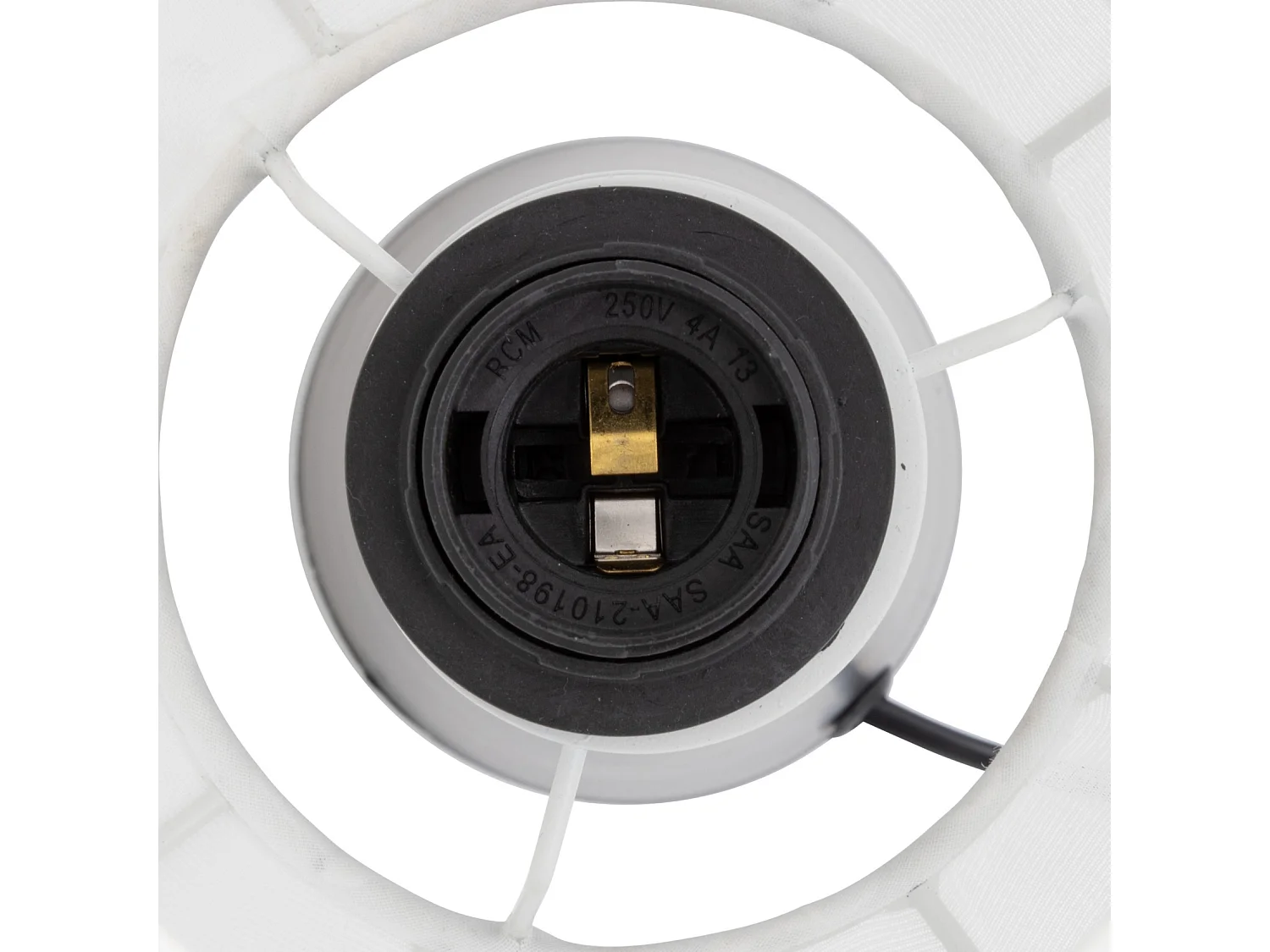 Lampe à Poser en Coton "Tobie" 33cm Blanc & Noir