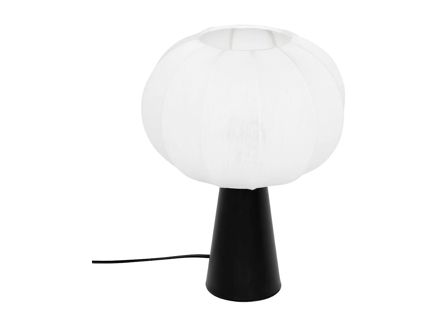 Lampe à Poser en Coton "Tobie" 33cm Blanc & Noir