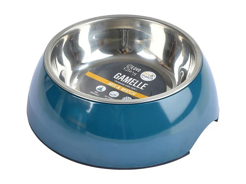 Gamelle pour Chien & Chat "Bol Inox" 14cm Emeraude