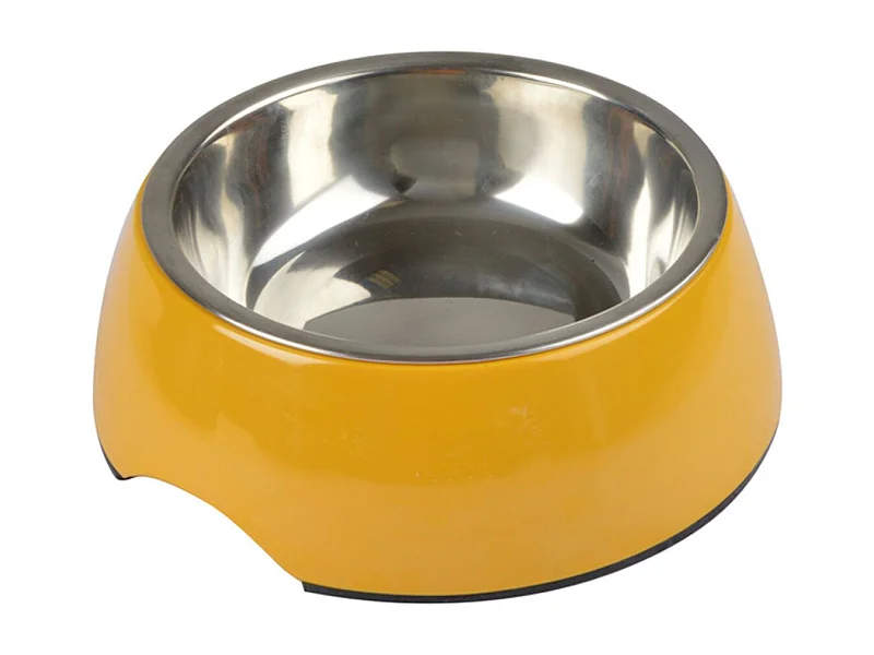 Gamelle pour Chien & Chat "Bol Inox" 14cm Moutarde