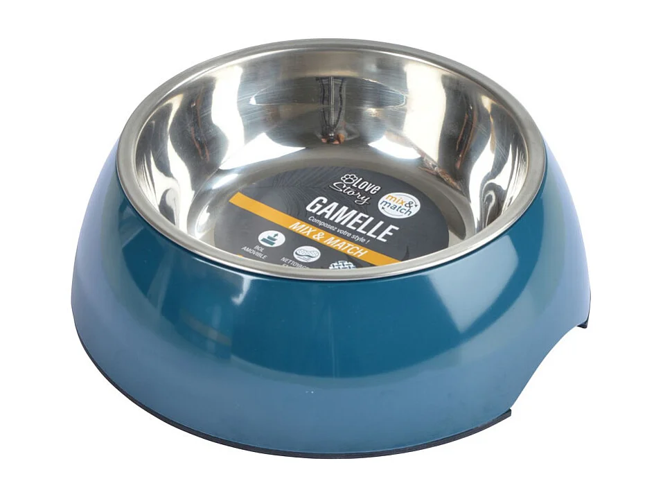 Gamelle pour Chien & Chat "Bol Inox" 17cm Emeraude