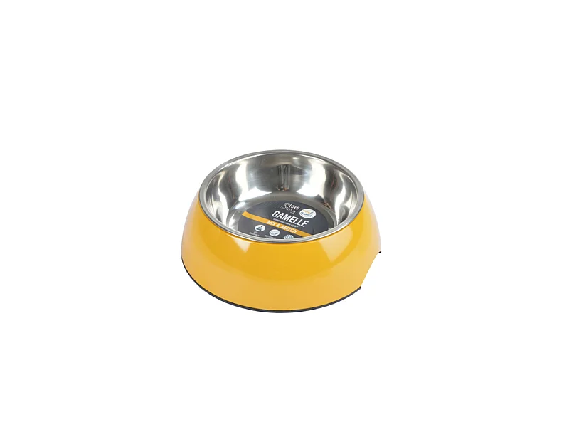 Gamelle pour Chien & Chat "Bol Inox" 17cm Moutarde