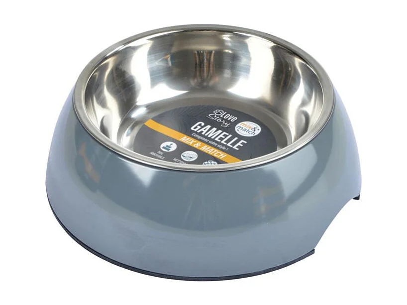 Gamelle pour Chien & Chat "Bol Inox" 14cm Anthracite