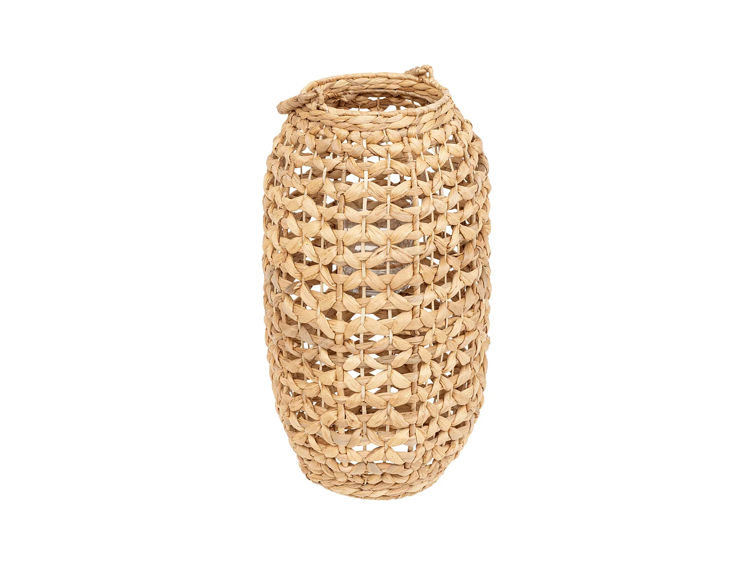 Lanterne Déco en Jacinthe "Exotic Panama" 47cm Beige