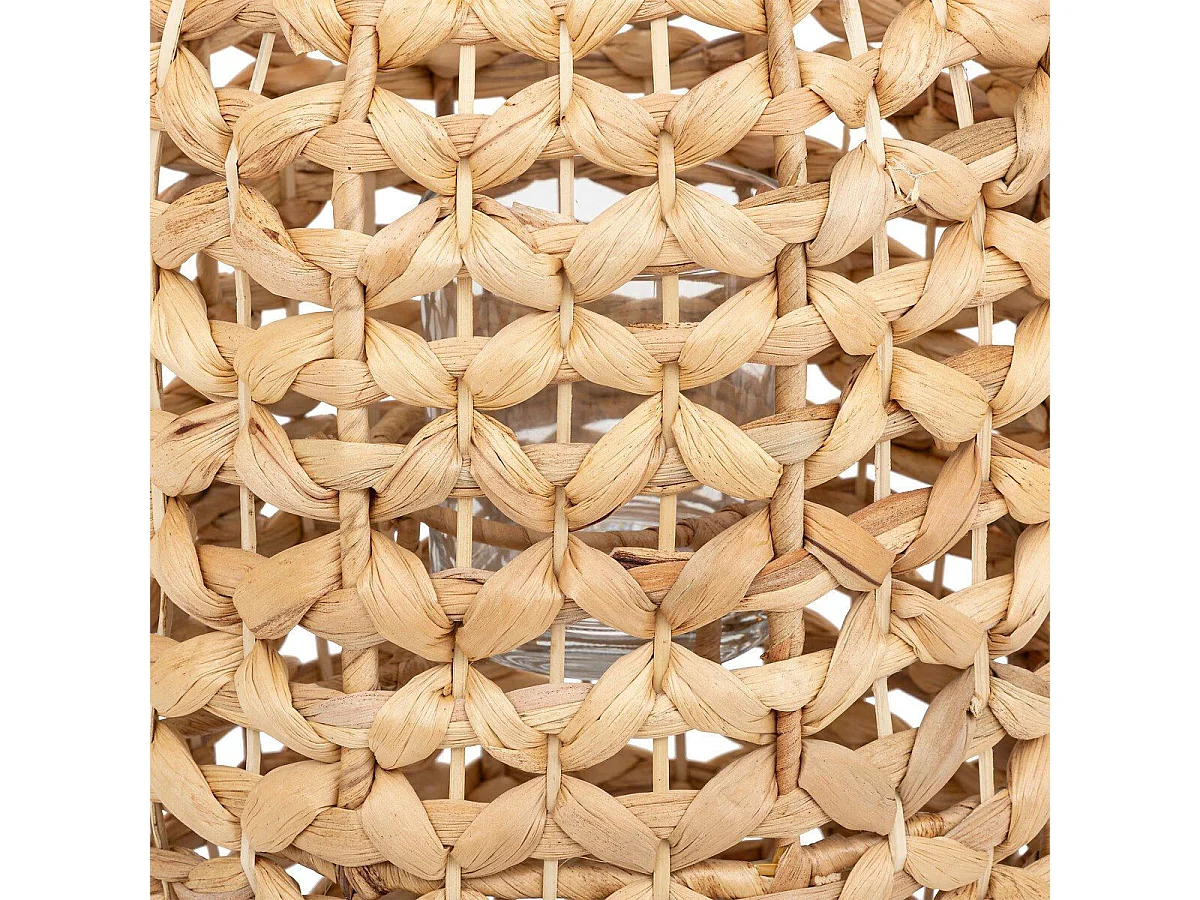 Lanterne Déco en Jacinthe "Exotic Panama" 47cm Beige