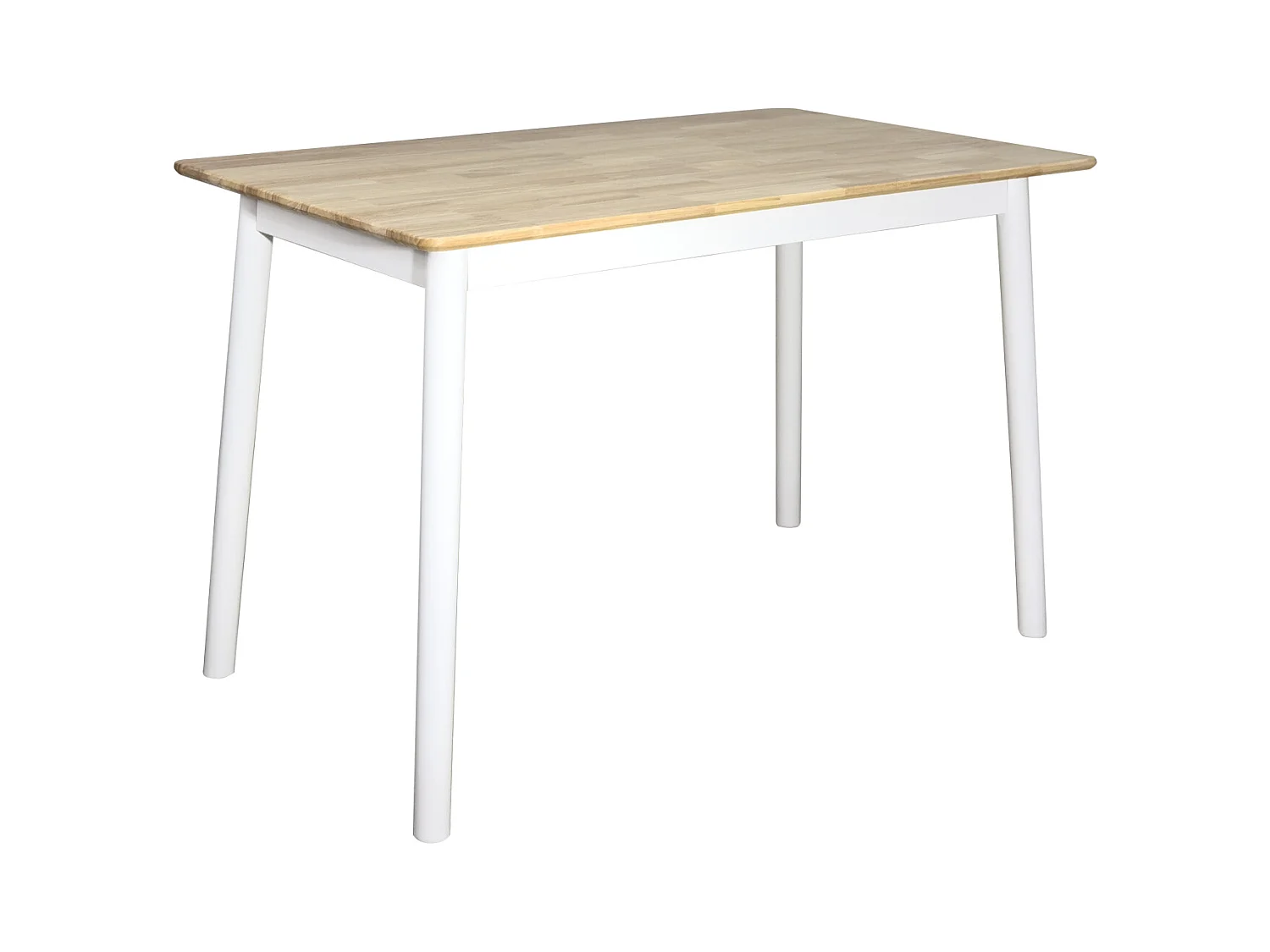 Table cuisine rectangulaire Bois massif 120x75cm maxi 4 personnes NITA (Bois Clair Blanc )