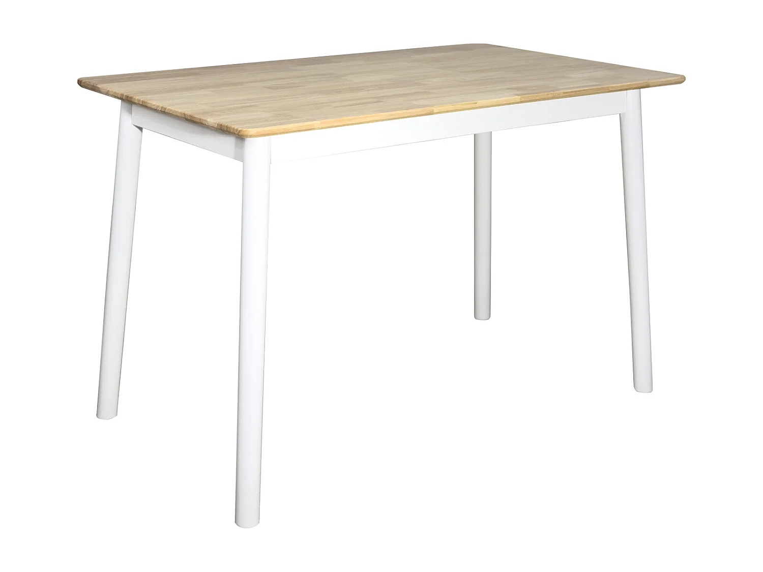 Rechthoekige keukentafel Massief hout 120x75cm max 4 personen NITA (Licht Hout Wit )