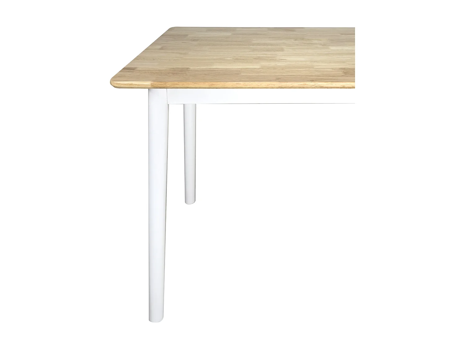 Rechthoekige keukentafel Massief hout 120x75cm max 4 personen NITA (Licht Hout Wit )