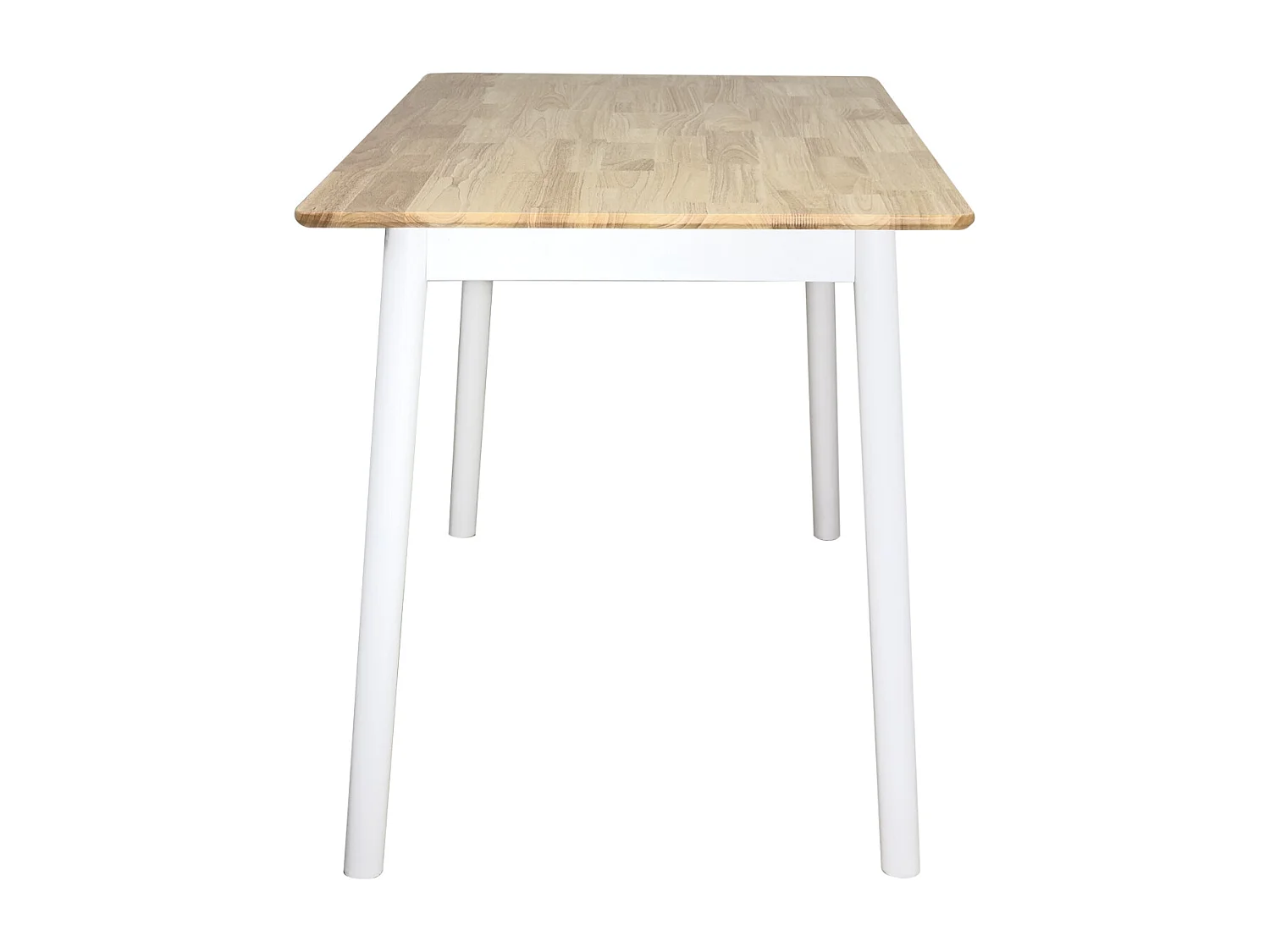 Rechthoekige keukentafel Massief hout 120x75cm max 4 personen NITA (Licht Hout Wit )