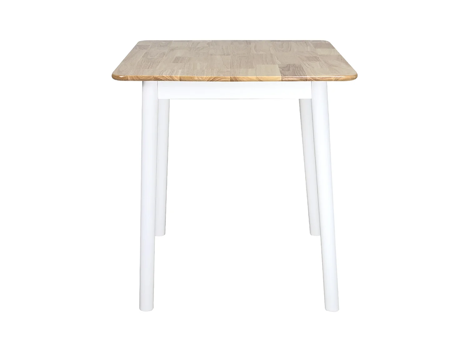 Table cuisine carrée Bois massif  75x75cm 2 personnes NITA (Bois Clair Blanc )