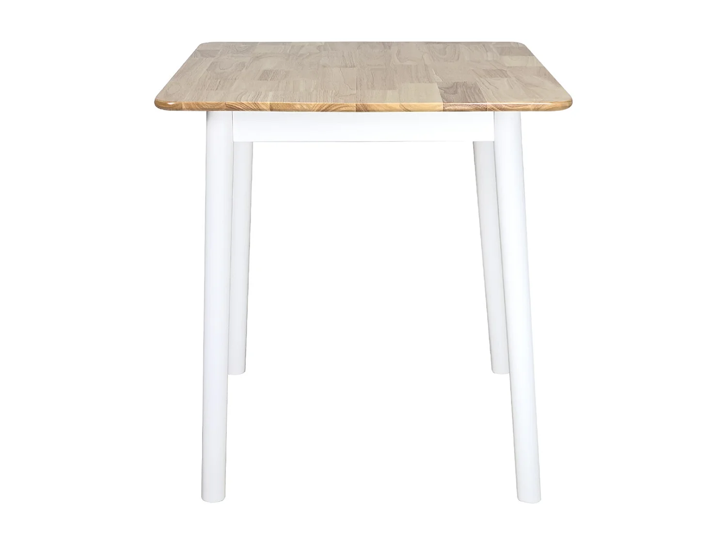 Table cuisine carrée Bois massif  75x75cm 2 personnes NITA (Bois Clair Blanc )