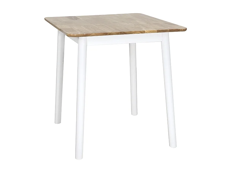 Vierkante keukentafel Massief hout 75x75cm 2 personen NITA (Licht Hout Wit )