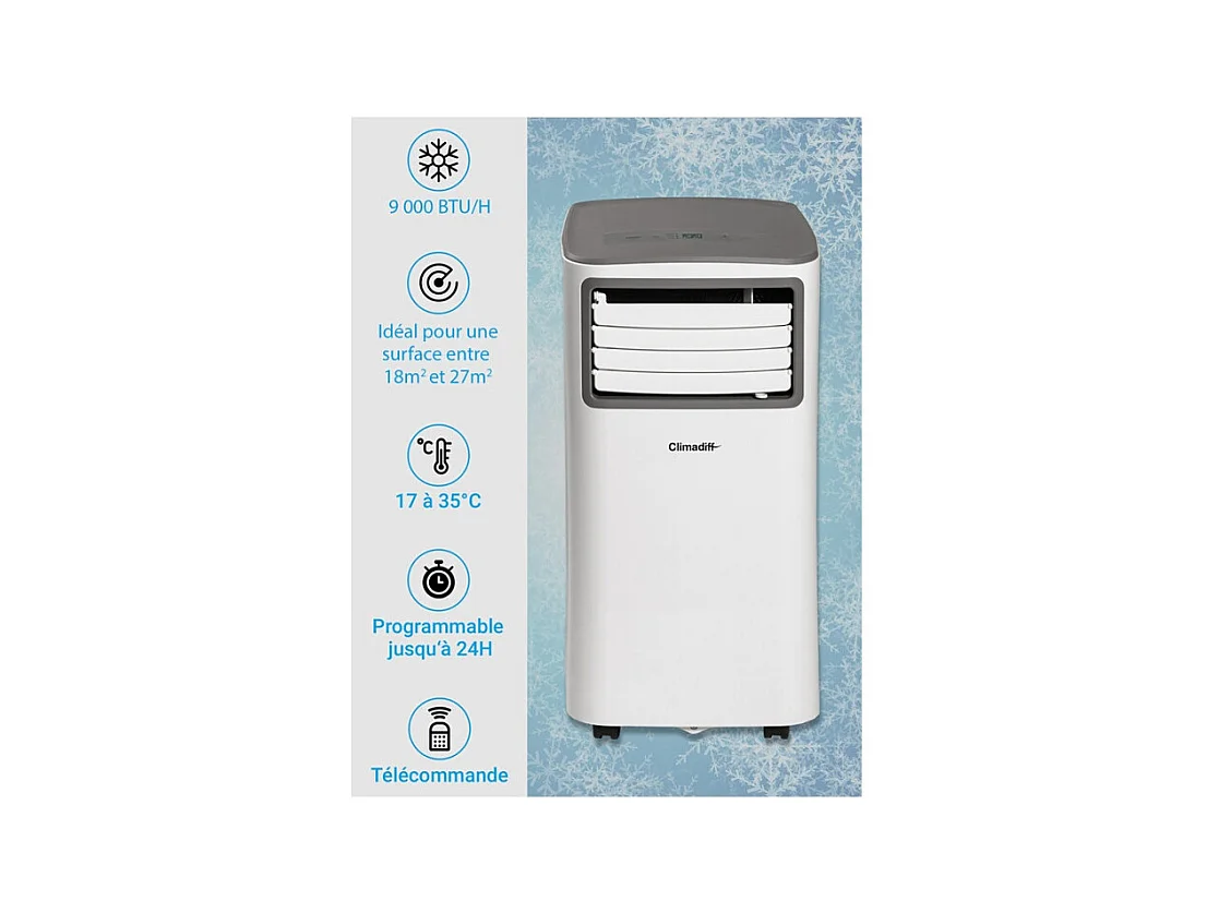 Climatiseur mobile Climadiff CLIMA9K1
