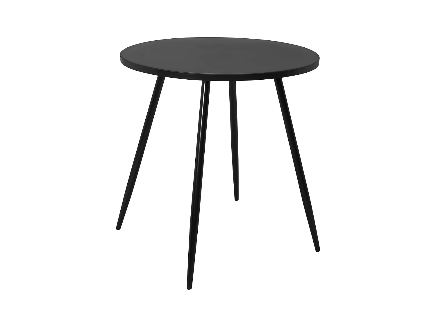 Table Ronde, Diam 80 cm, Cuisine et Petits Espaces, Pied Métal, Plateau PP, SALY (Noir)