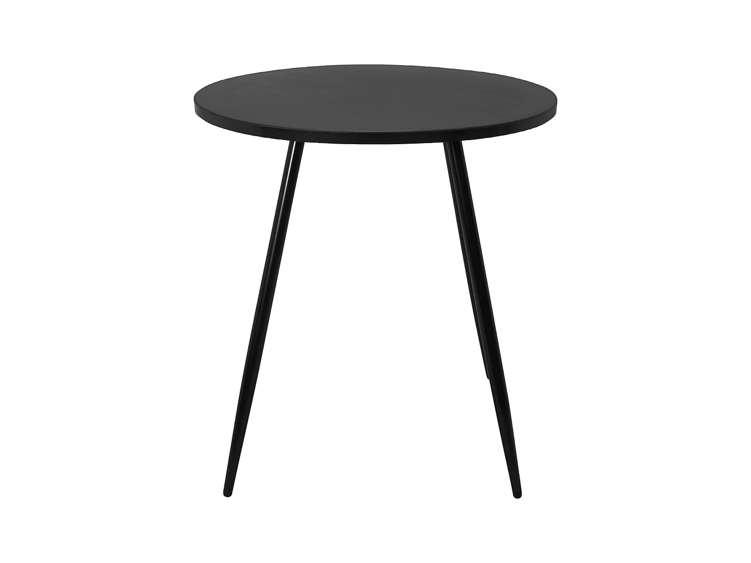 Table Ronde, Diam 80 cm, Cuisine et Petits Espaces, Pied Métal, Plateau PP, SALY (Noir)