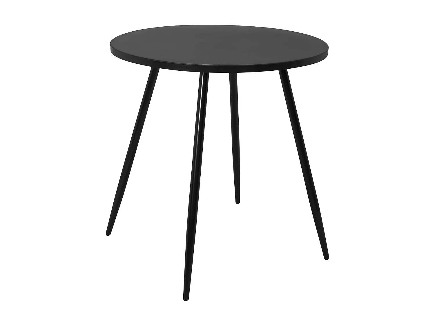 Table Ronde, Diam 80 cm, Cuisine et Petits Espaces, Pied Métal, Plateau PP, SALY (Noir)