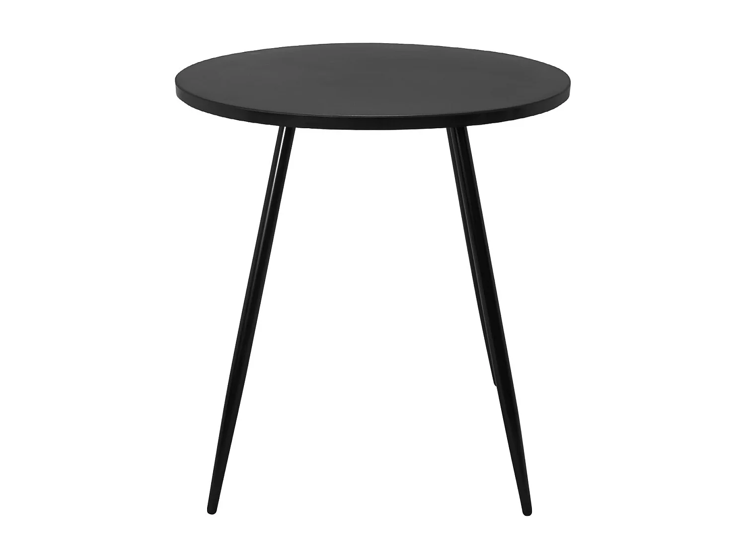 Table Ronde, Diam 80 cm, Cuisine et Petits Espaces, Pied Métal, Plateau PP, SALY (Noir)