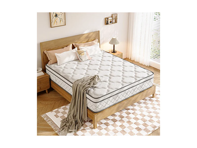 Matelas 160x200cm - Épaisseur 26cm - avec ressorts ensachés - Multicouches Extra Confort 7 Zones - Hypoallergénique