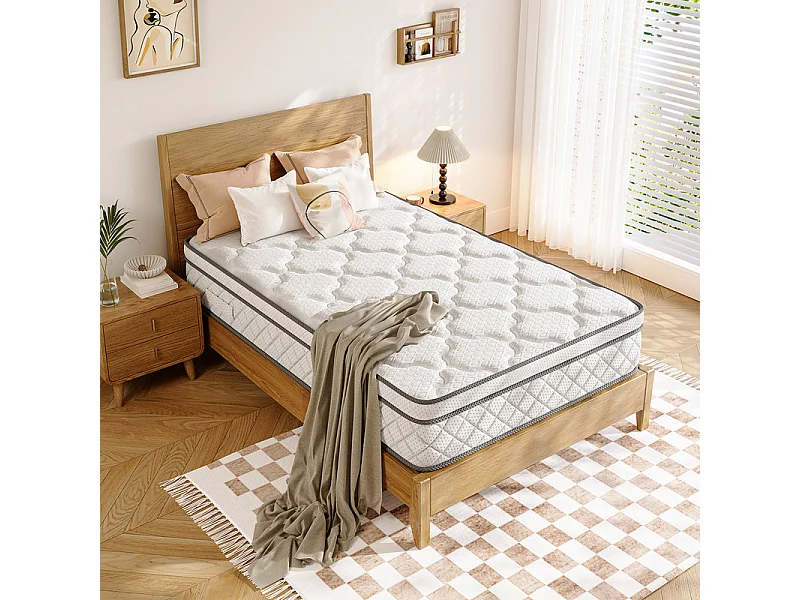 Matelas 120x200cm - Épaisseur 26cm - avec ressorts ensachés - Multicouches Extra Confort 7 Zones - Hypoallergénique
