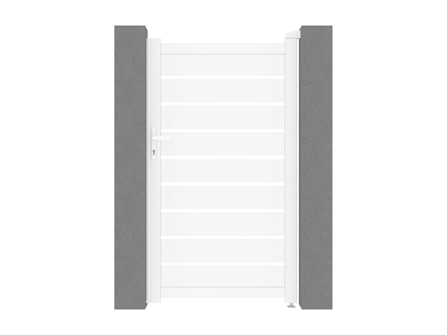 Portillon battant aluminium ajouré L103 x H183 cm blanc - PRIMO