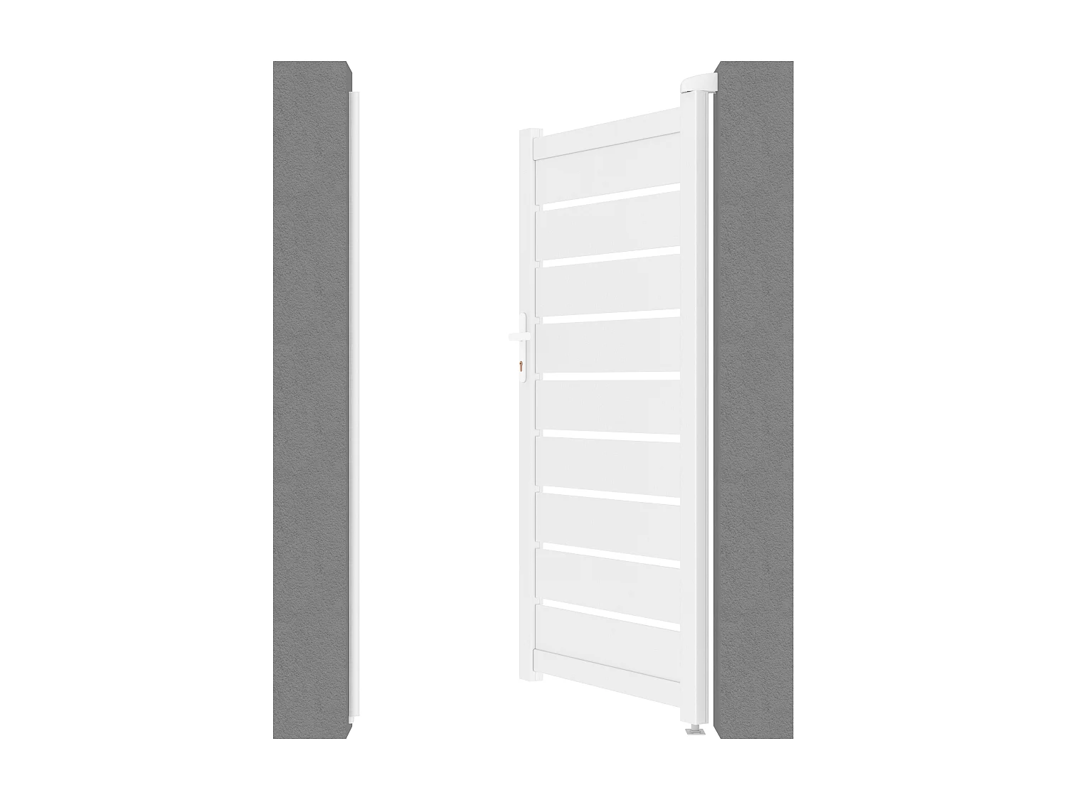 Portillon battant aluminium ajouré L103 x H183 cm blanc - PRIMO