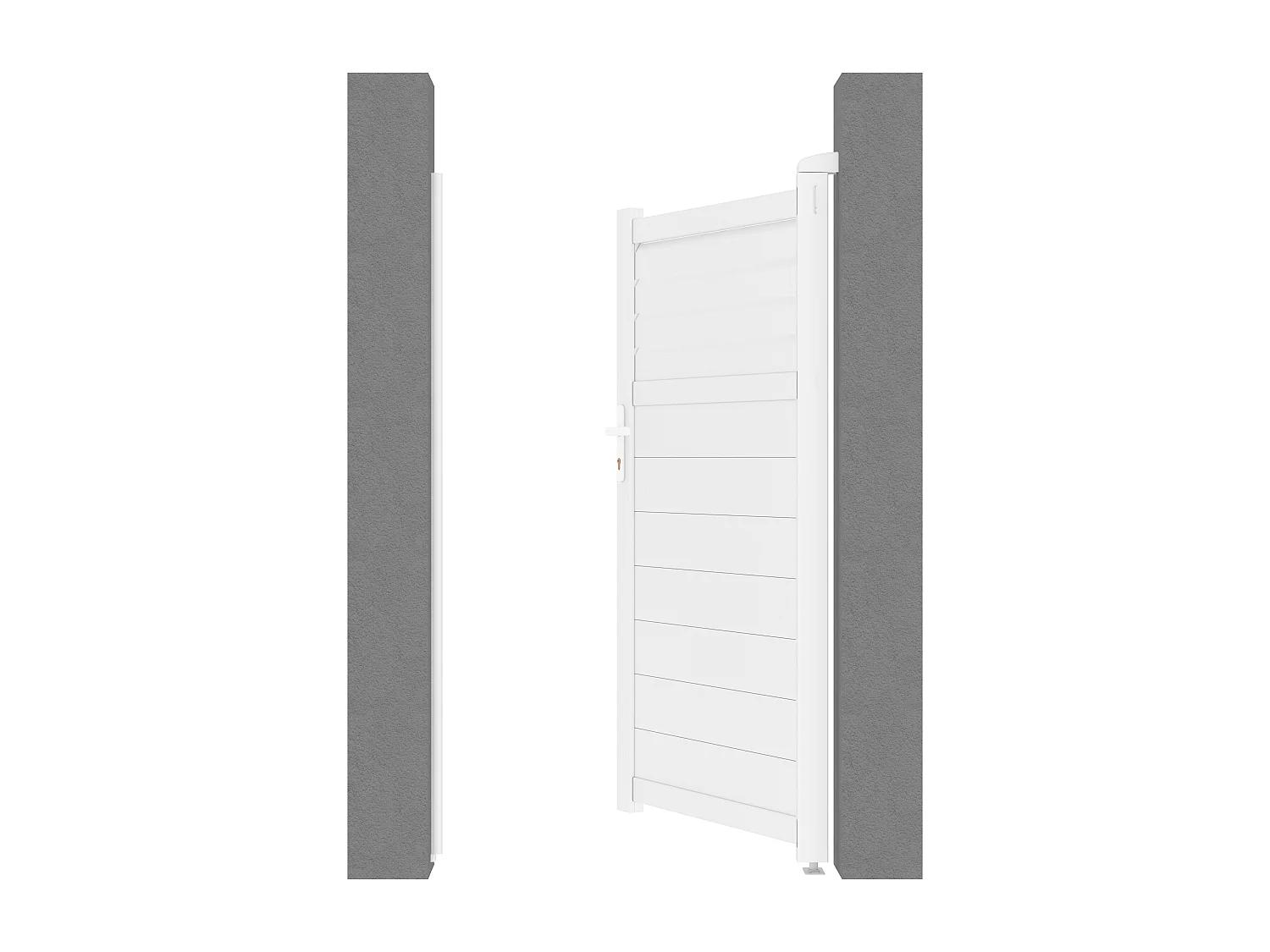 Portillon battant aluminium persienné L103 x H181 cm blanc - VIAZO