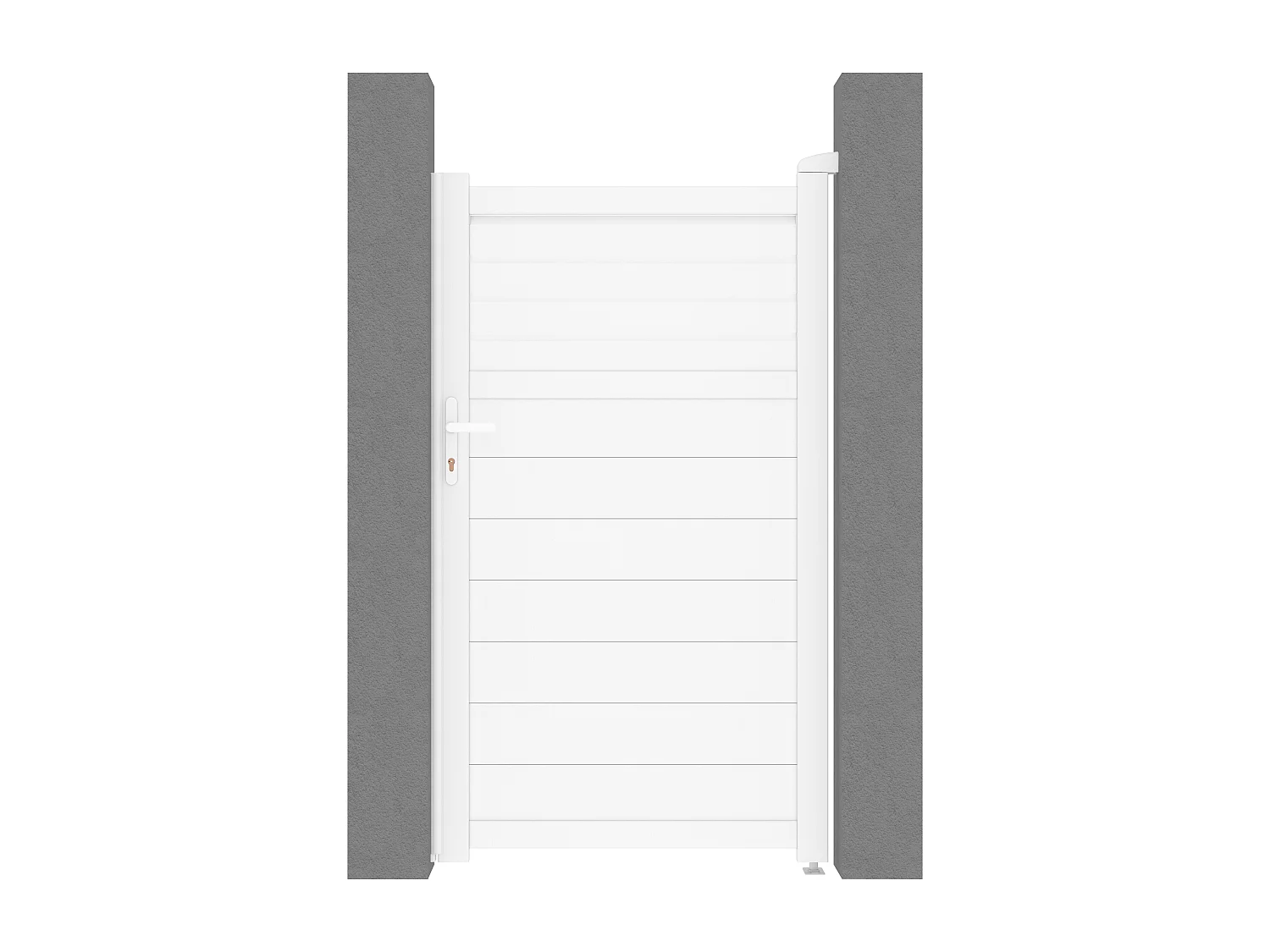 Portillon battant aluminium persienné L103 x H181 cm blanc - VIAZO