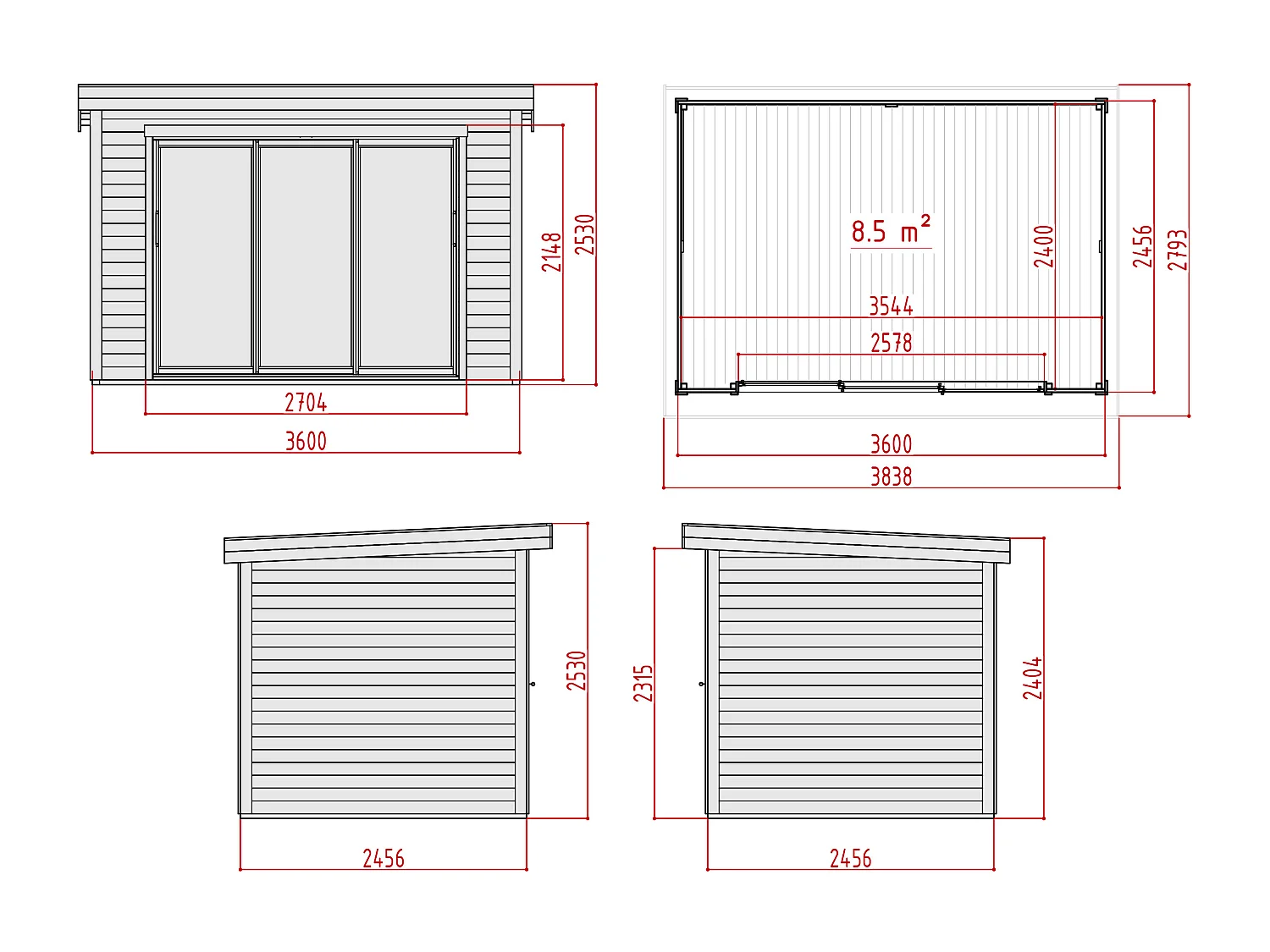 Studio de jardin en bois 10,7 m² - Epaisseur 28 mm - CANOPIA