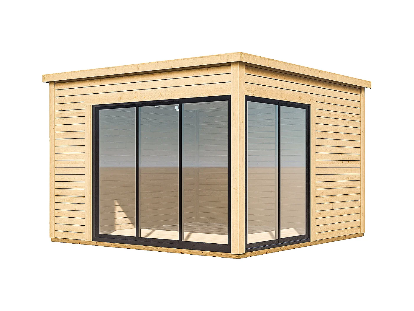 Studio de jardin en bois 14,74 m² - Epaisseur 45 mm - SYLVANA