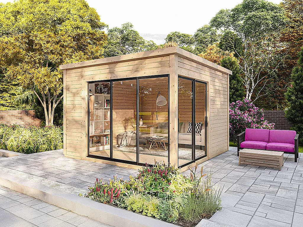 Studio de jardin en bois 14,74 m² - Epaisseur 45 mm - SYLVANA