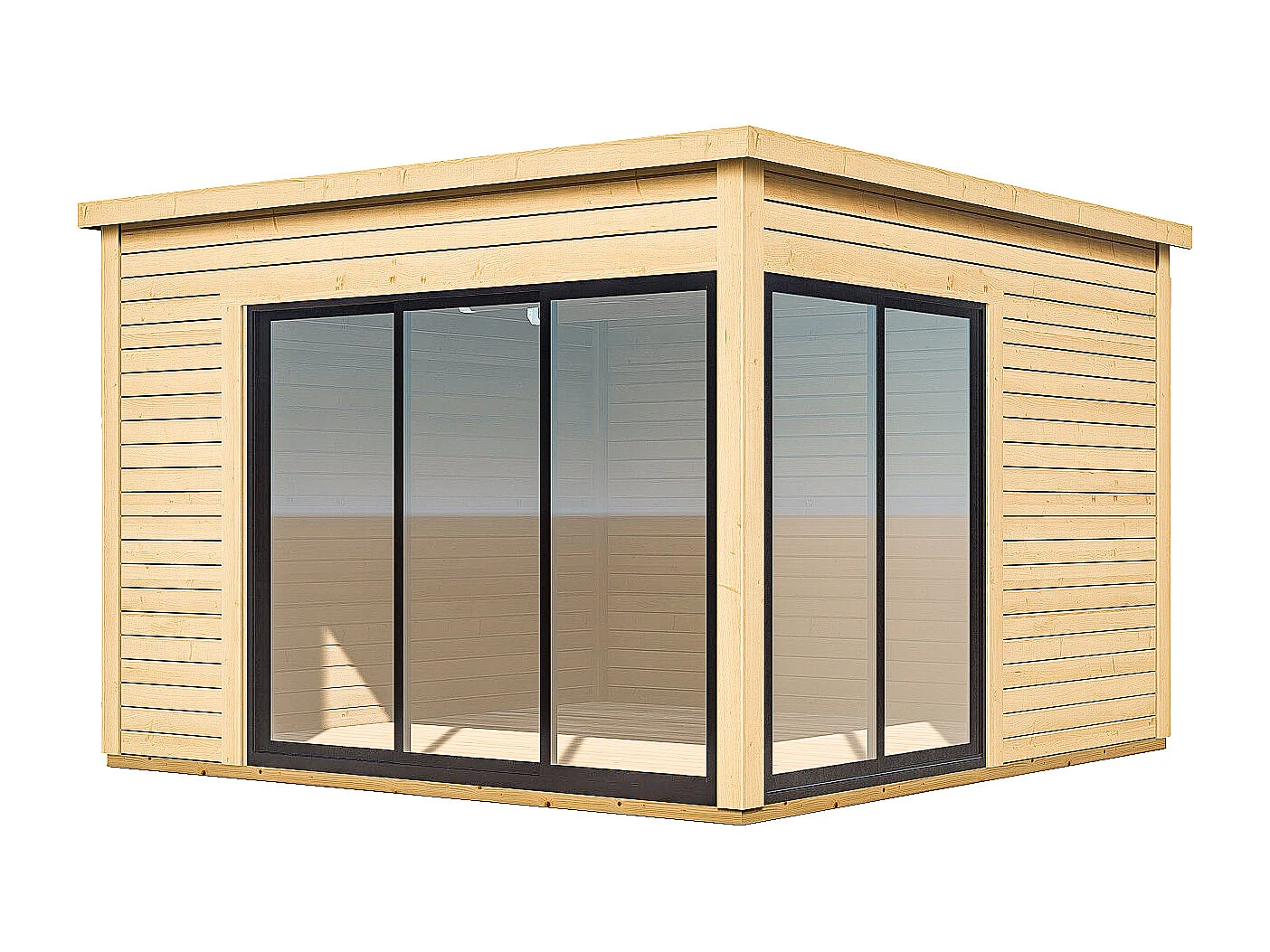 Studio de jardin en bois 14,74 m² - Epaisseur 45 mm - SYLVANA