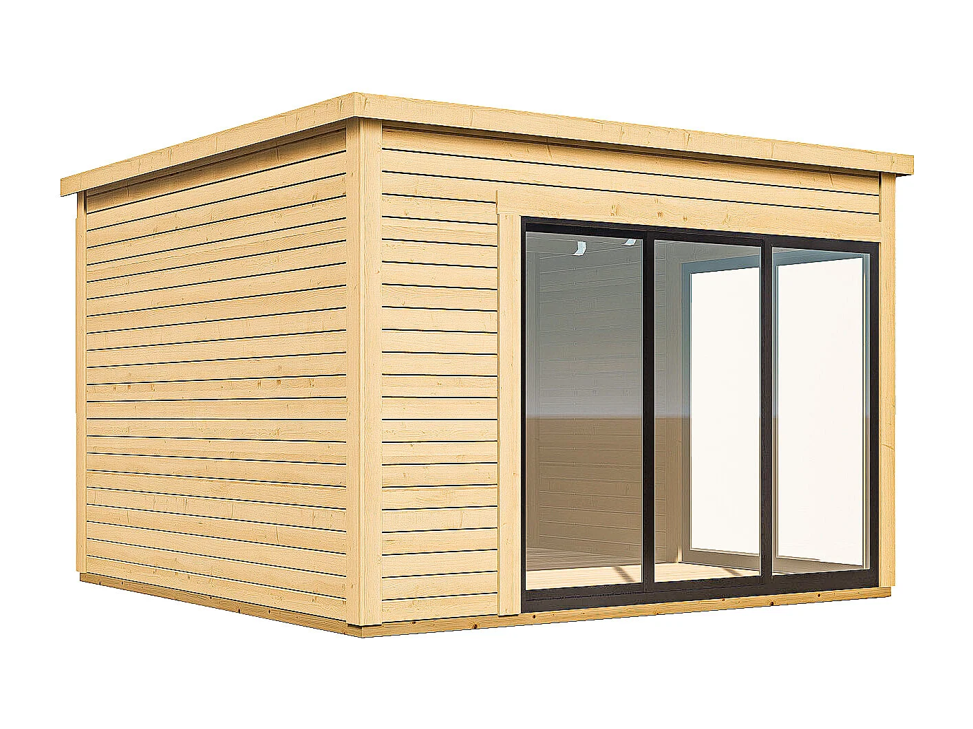 Studio de jardin en bois 14,74 m² - Epaisseur 45 mm - SYLVANA