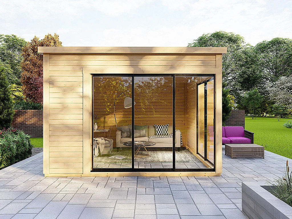 Studio de jardin en bois 14,74 m² - Epaisseur 45 mm - SYLVANA