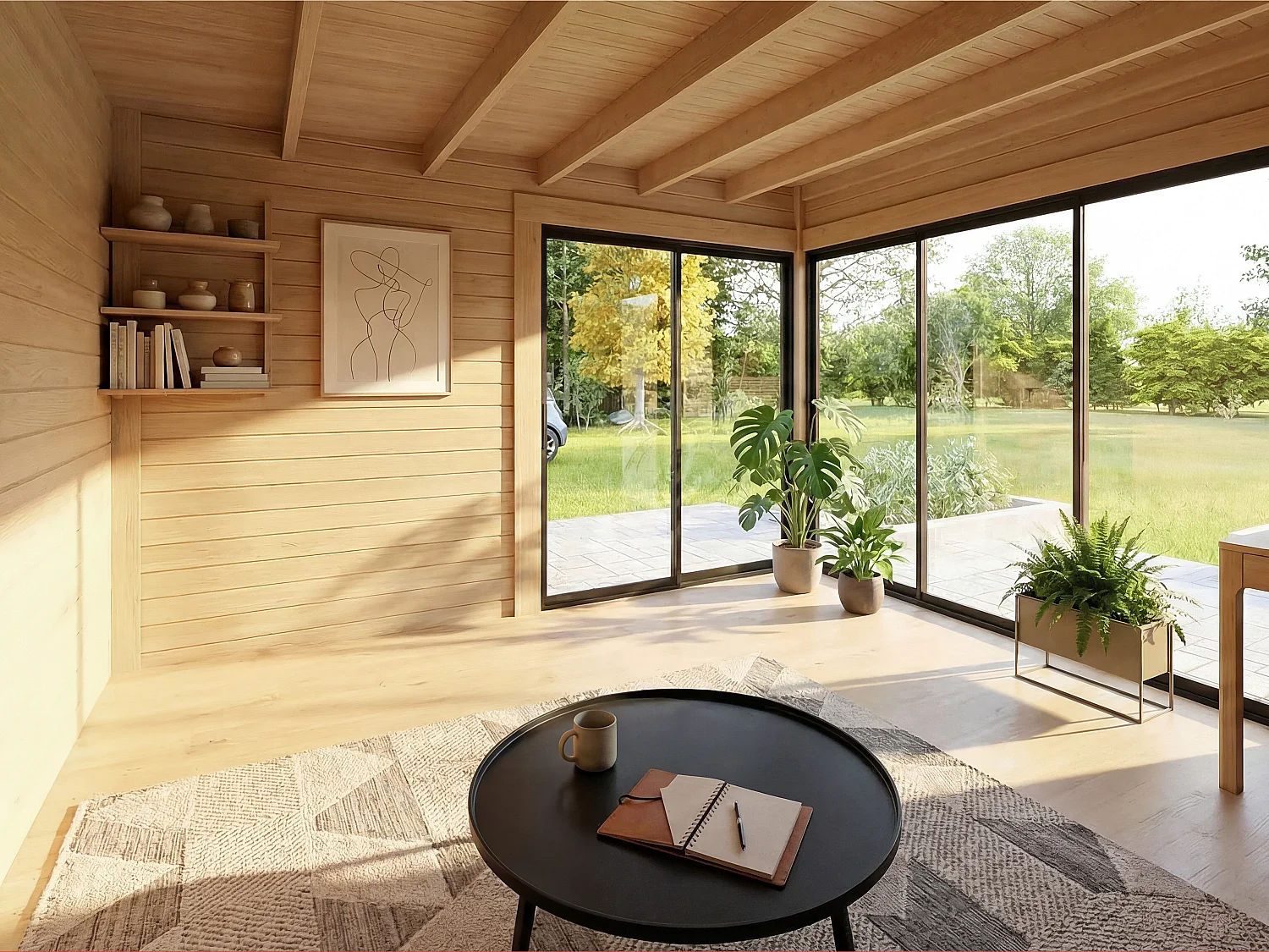 Studio de jardin en bois 14,74 m² - Epaisseur 45 mm - SYLVANA