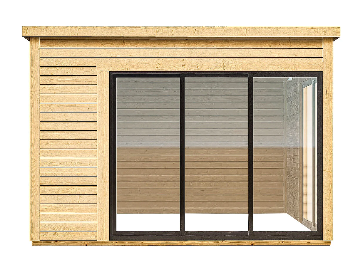 Studio de jardin en bois 14,74 m² - Epaisseur 45 mm - SYLVANA