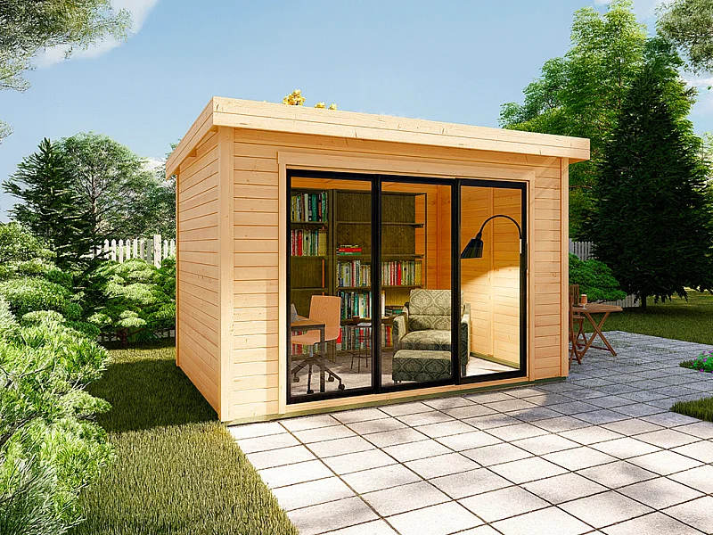 Studio / bureau de jardin en bois 15,3 m² - Epaisseur 28 mm - CANOPIA