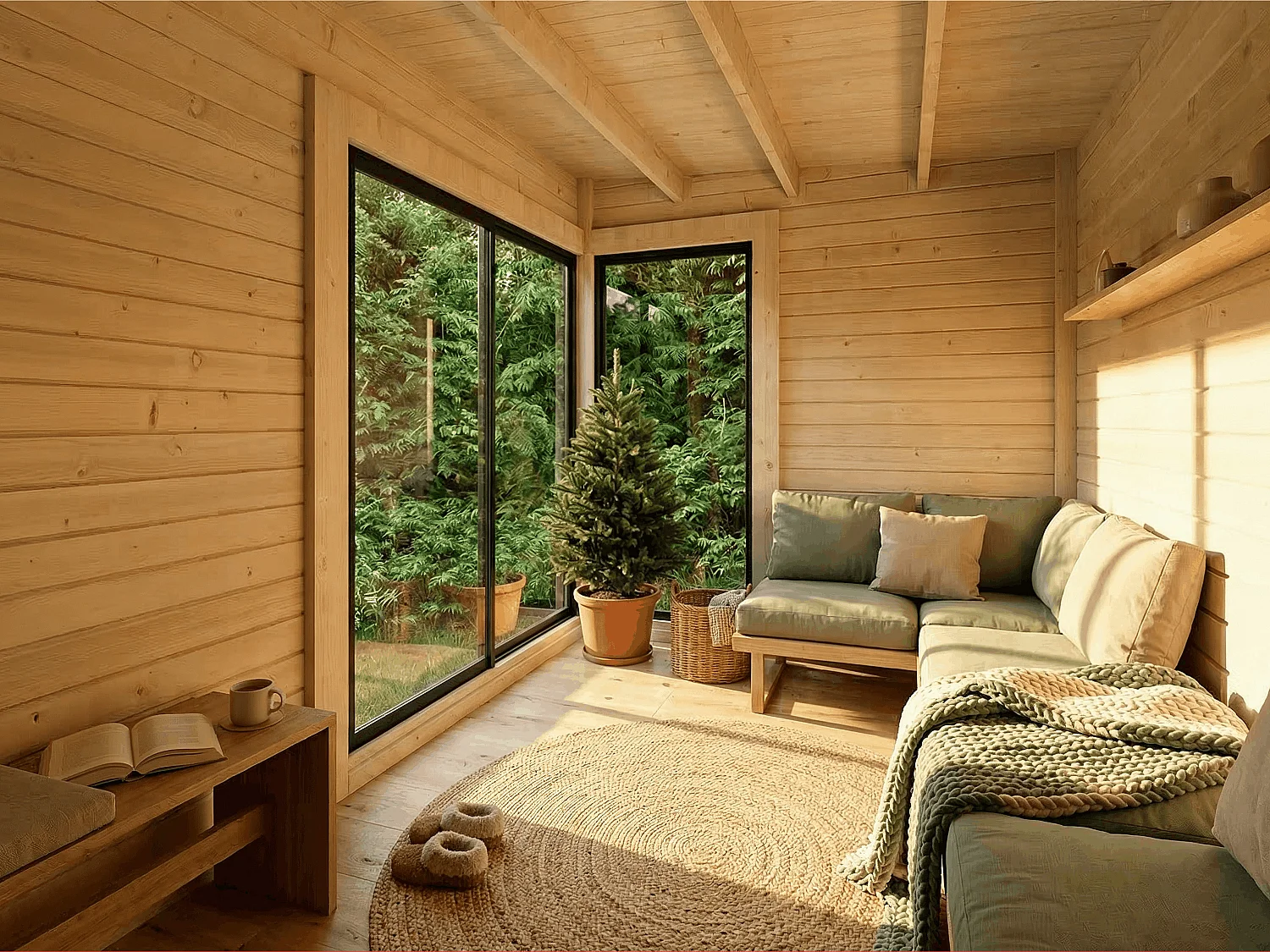 Studio da giardino in legno 10,2 m² - Spessore 45 mm - SYLVANA