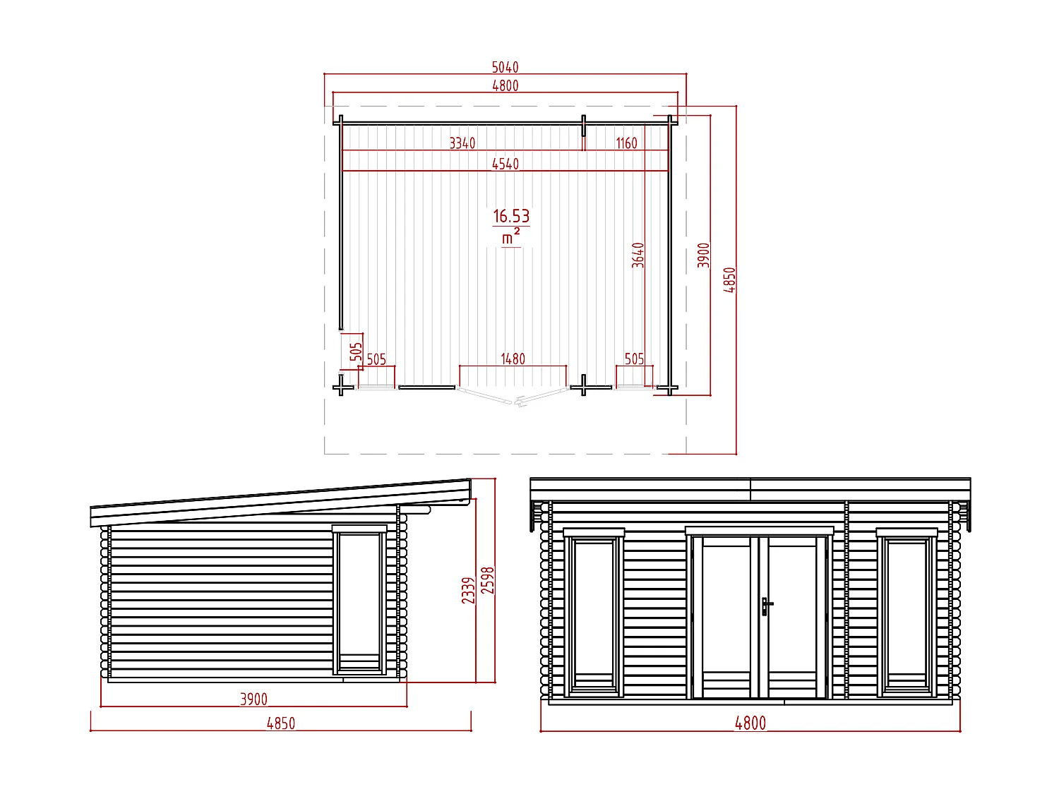 Studio de jardin en bois 24,4 m² - Epaisseur 40 mm - ARBORIA