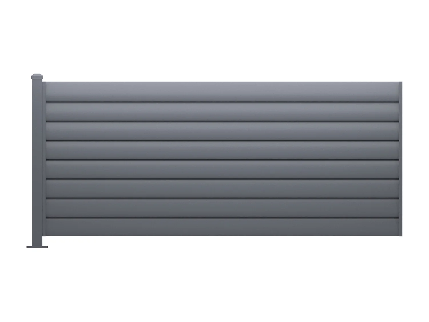 Extension de clôture persiennée à poser en aluminium - H80 x  L173 cm - gris anthracite - BAROMA