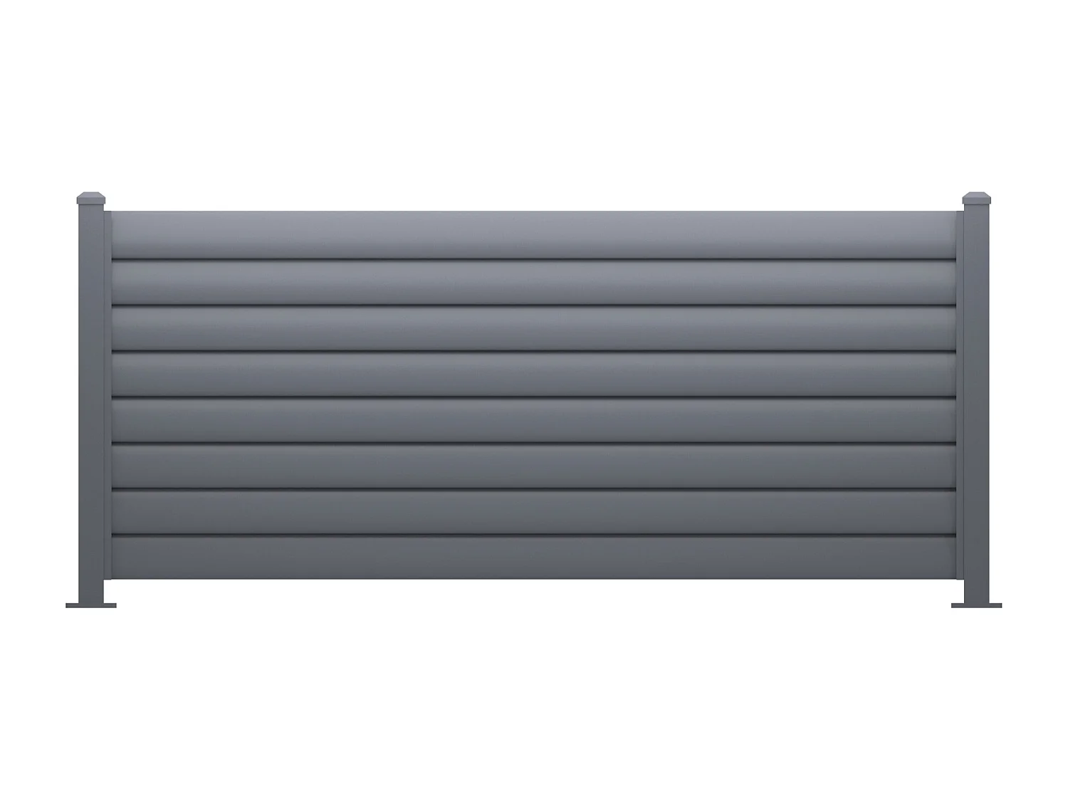 Clôture persiennée à poser en aluminium - H80 x L173 cm - gris anthracite - BAROMA